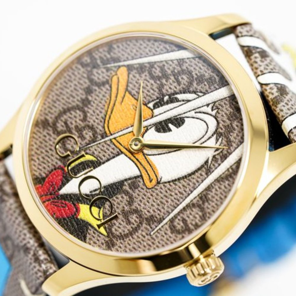 Gucci NEW "Limited Edition" G-Timeless Walt Disney Donald Duck Unisex 38mm Watch - Picture 6 of 8